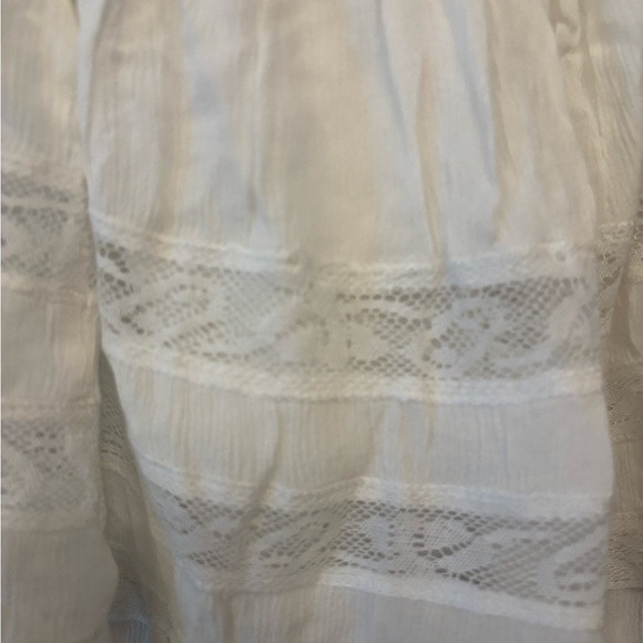 Free People white lace cropped flowy cami blouse size L - Picture 6 of 15